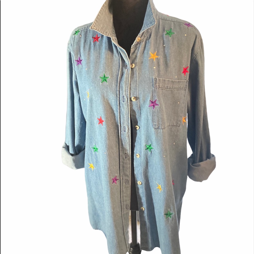 Vintage 100% cotton Denim Shirt - Picture 1 of 4